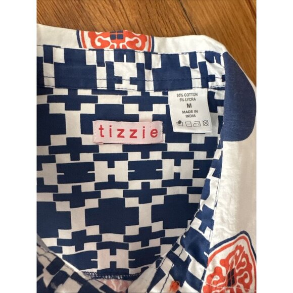 Tizzie Women's Shirt Long Sleeve Button Up Cotton Lycra Size M - Picture 3 of 5